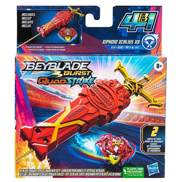 BEYBLADE BURST QUADSTRIKE XCALIUS POWER SPEED LAUNCHER - Picture 1 of 5